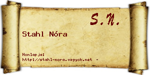 Stahl Nóra névjegykártya